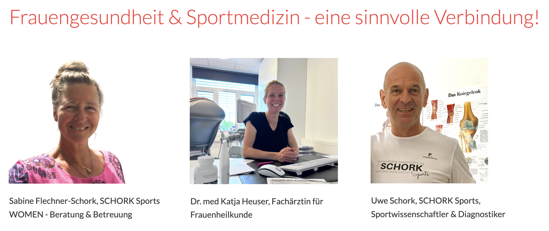 Team Frauengesundheit & Sportmedizin | SCHORK Sports